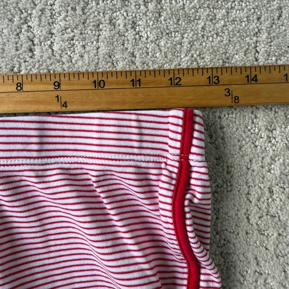Lake Pajama Set Women XXS Red White Striped Pima Cotton Long Sleeve Loungewear